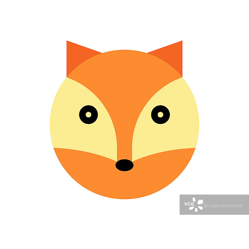 狐狸卡通动物的头图片素材