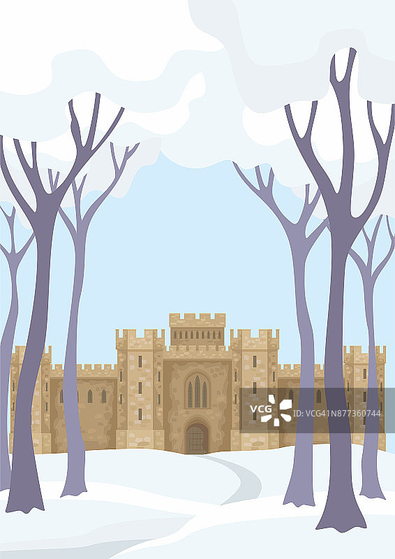 冬季景观与城堡图片素材