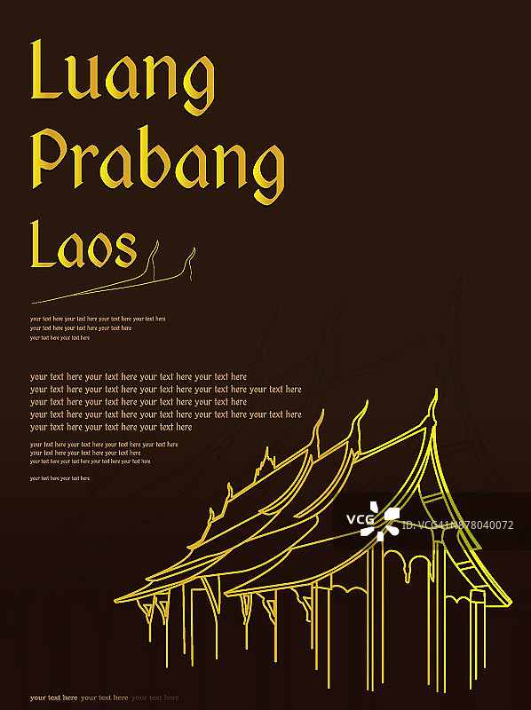 老挝琅勃拉邦，仙通寺图片素材