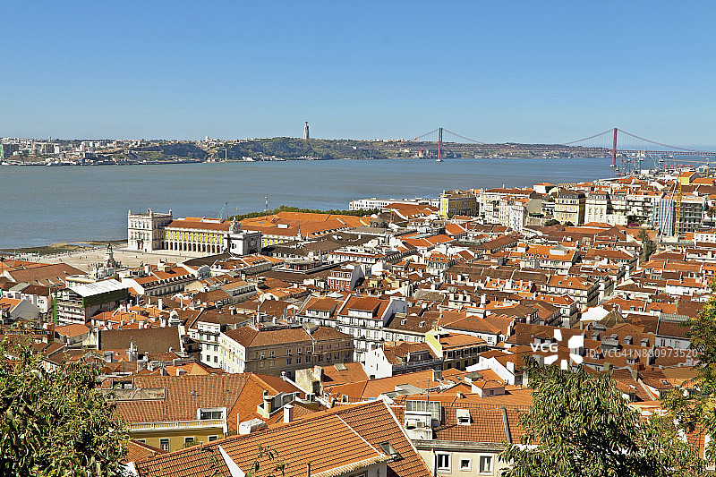 里斯本全景，塔霍斯河，葡萄牙。图片素材