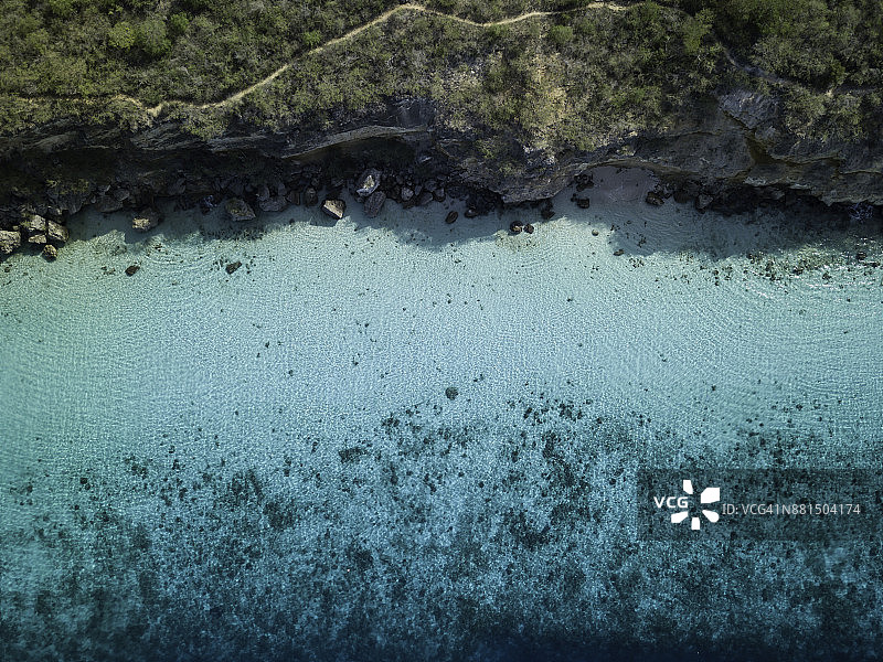鸟瞰图的加勒比海库拉索岛图片素材