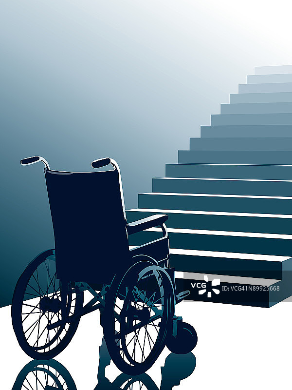 轮椅,楼梯图片素材
