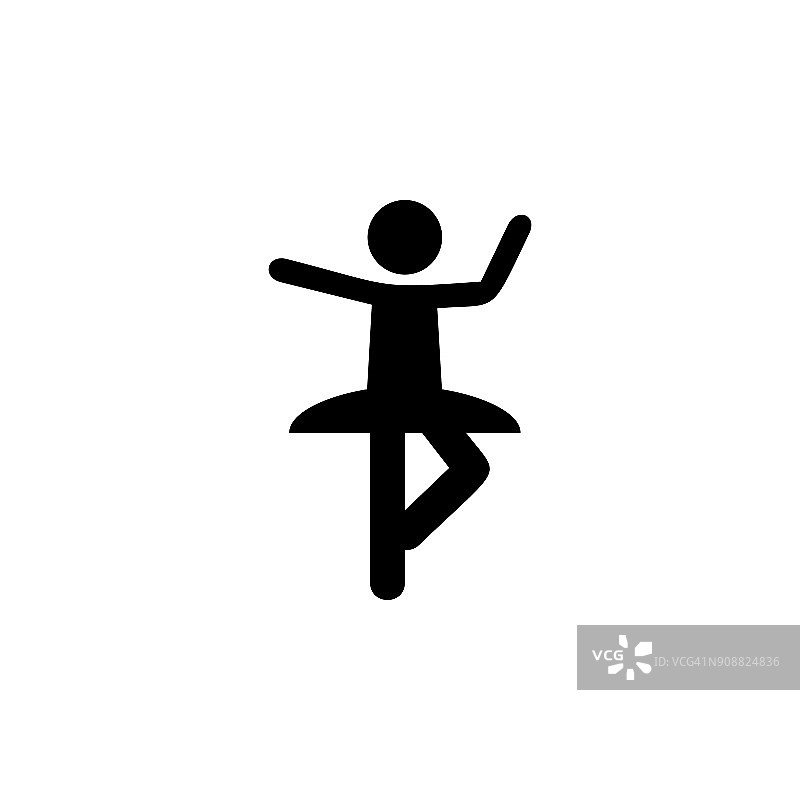 芭蕾舞偶像的剪影。俄罗斯文化符号的元素。优质的图形设计图标。简单的图标为网站，网页设计，移动应用程序，信息图形图片素材