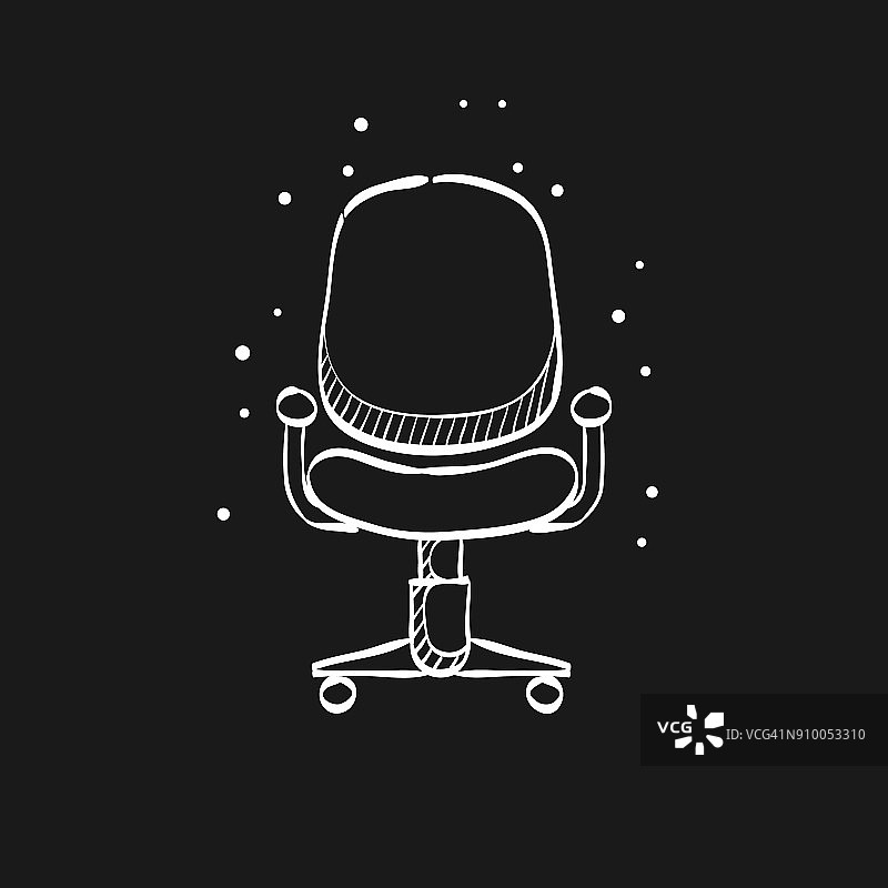草图图标在黑色-办公室椅子图片素材