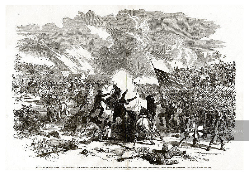 1861年8月10日，密苏里州斯普林菲尔德附近的威尔逊溪战役图片素材