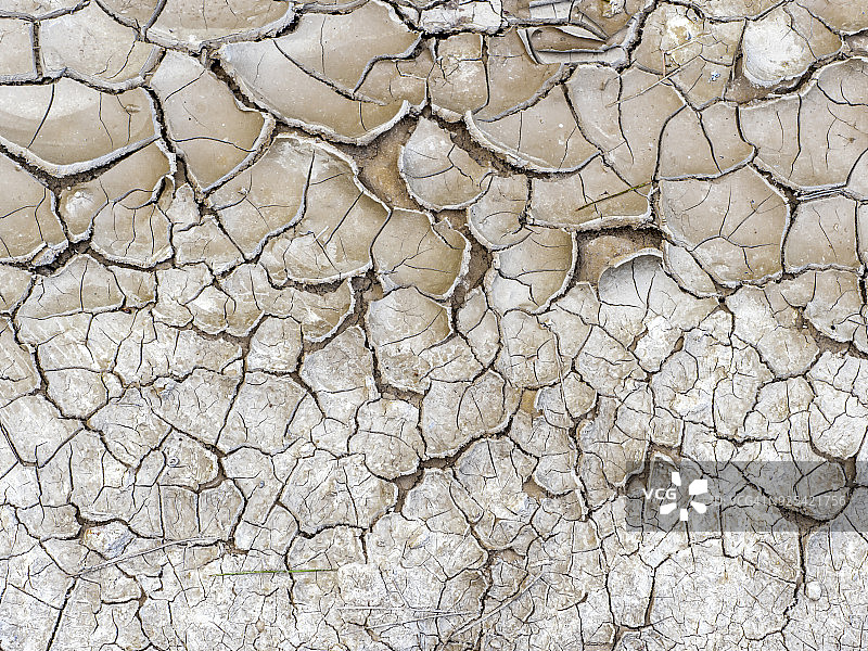 完整的框架纹理，图纸和颜色的干旱土壤和裂缝的干旱。高分辨率的照片。西班牙。图片素材
