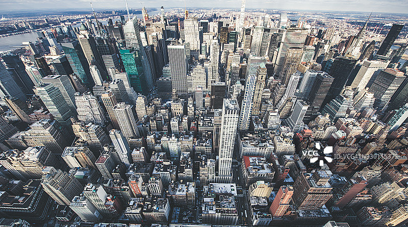 纽约市曼哈顿中城鸟瞰图图片素材