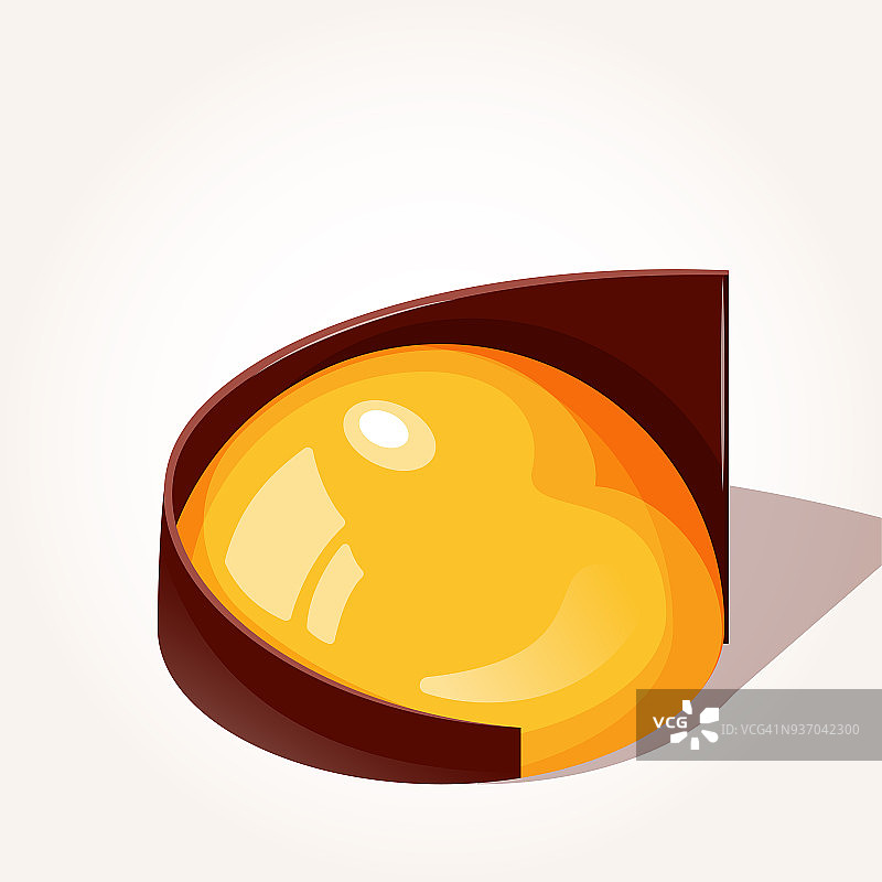彩色可口的芒果柚子甜品与巧克力卡通风格孤立在白色的背景。矢量插图。甜点的收藏。图片素材