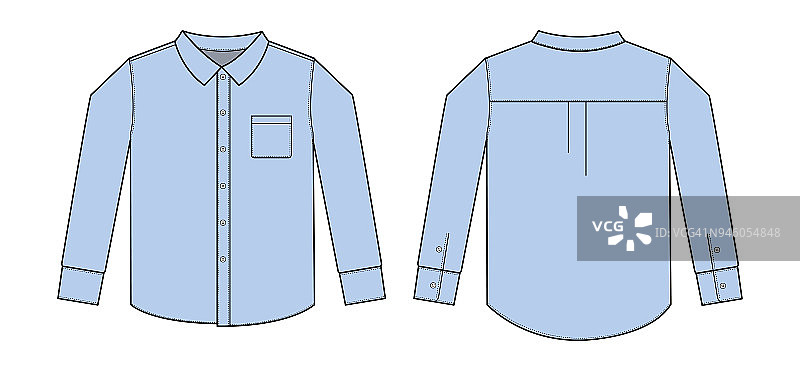 长袖商业衬衫插图/浅蓝色图片素材