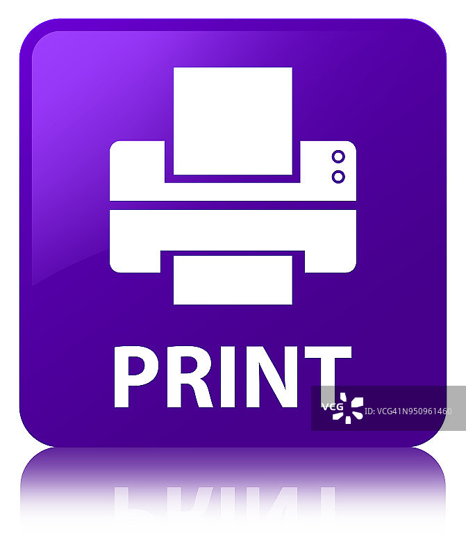 打印(打印机图标)紫色方形按钮图片素材