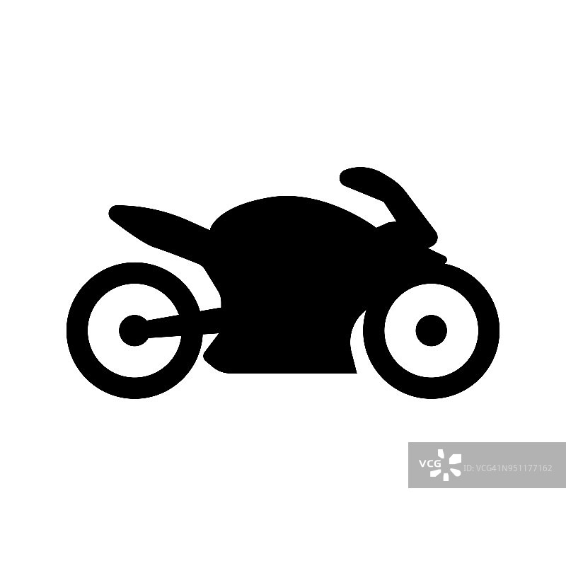 摩托车图标矢量，固体符号插图，象形文字孤立在白色图片素材