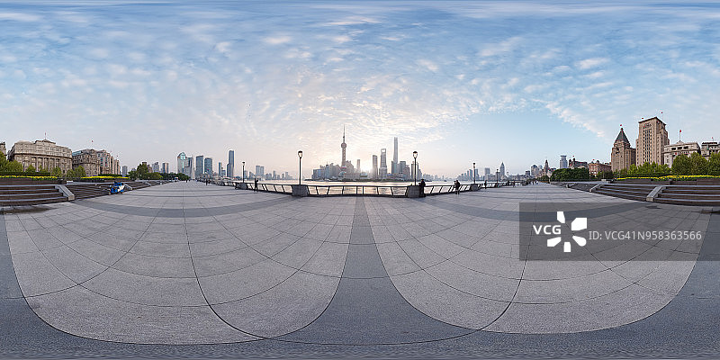 360°现代上海全景，外滩建筑图片素材