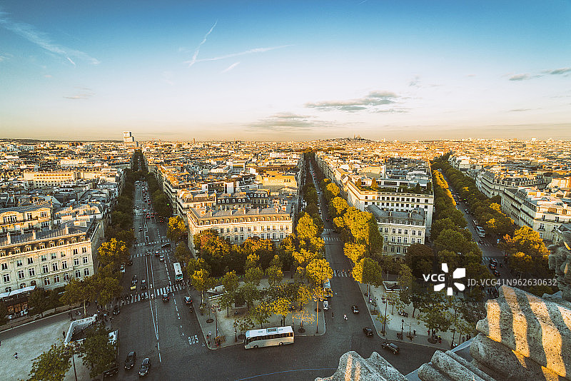 法国，巴黎，从上面看到第1区图片素材