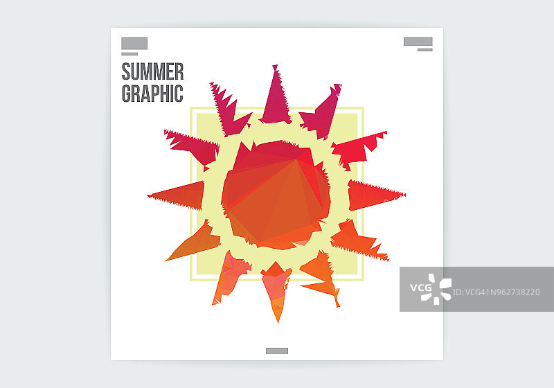 抽象太阳星平面设计海报布局模板图片素材
