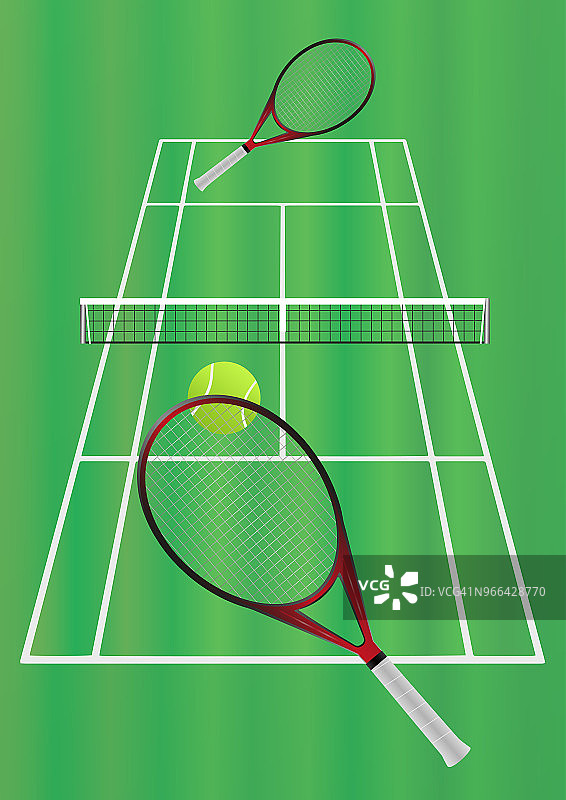 草地网球赛-想象两名选手之间的比赛图片素材