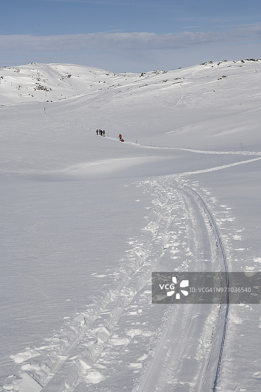 挪威Hardangervidda_Norway的滑雪者图片素材