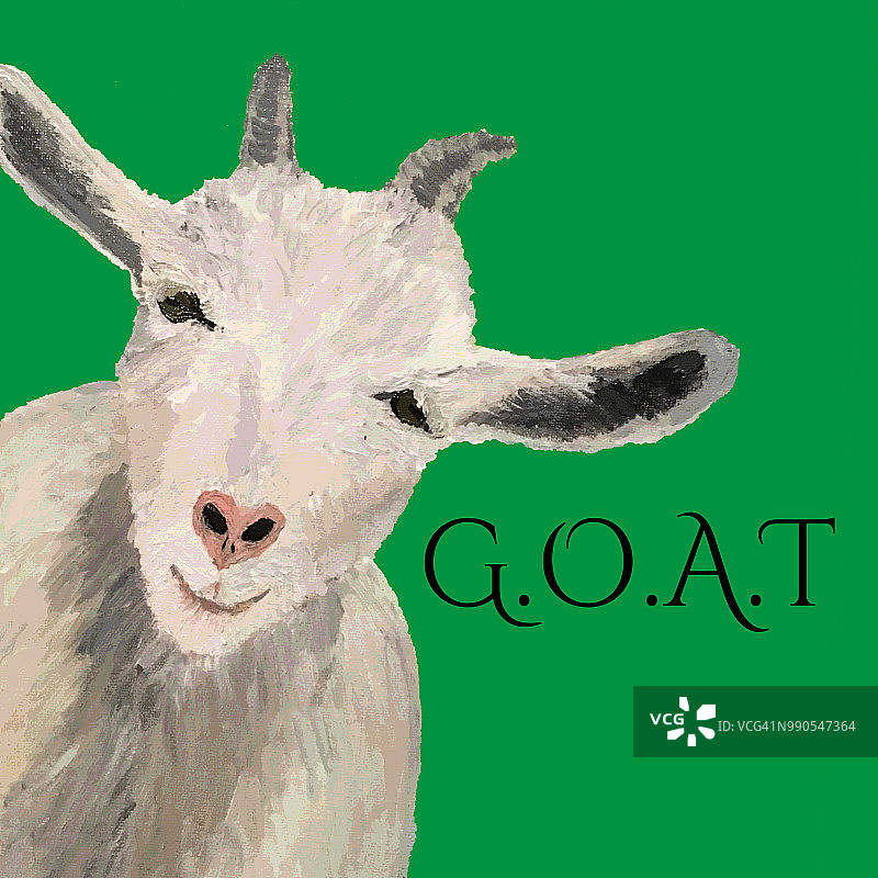 史上最伟大的(G.O.A.T)排版与山羊插图图片素材