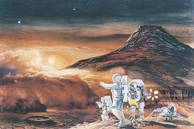 第一批登上火星的人(太空艺术)图片素材
