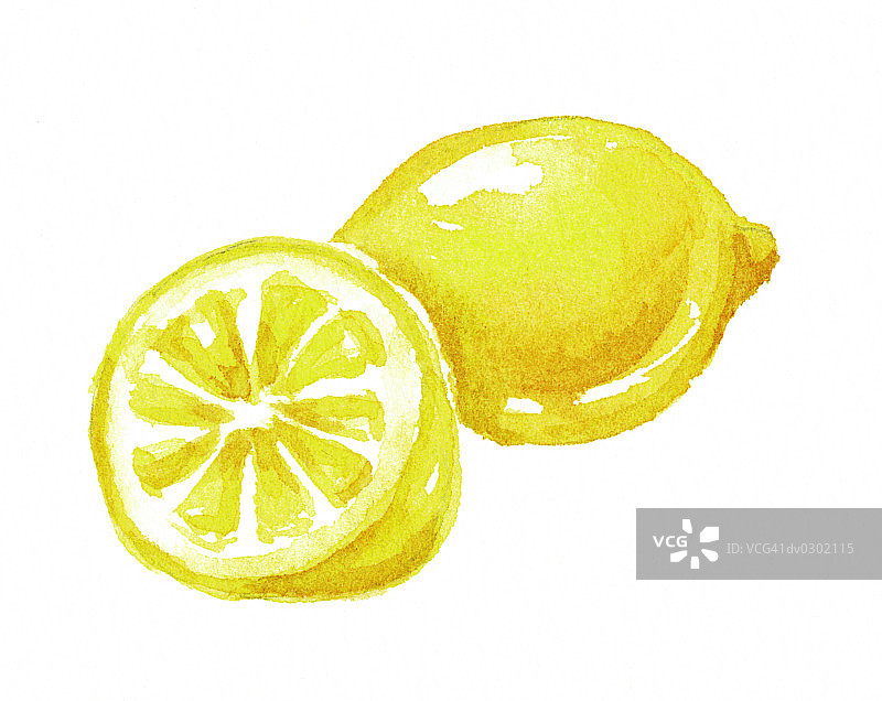 柠檬和柠檬的一半图片素材
