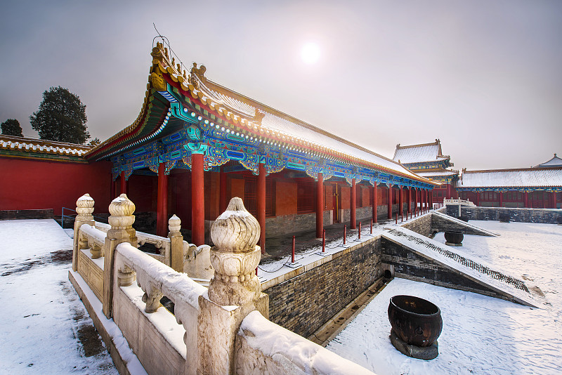 冬天下雪的北京故宫图片下载