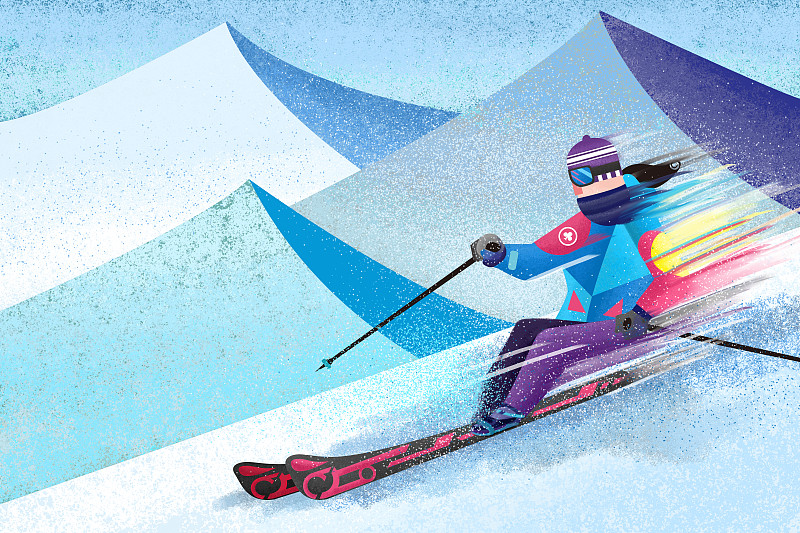 24节气与运动-冬-大寒-高山滑雪图片下载