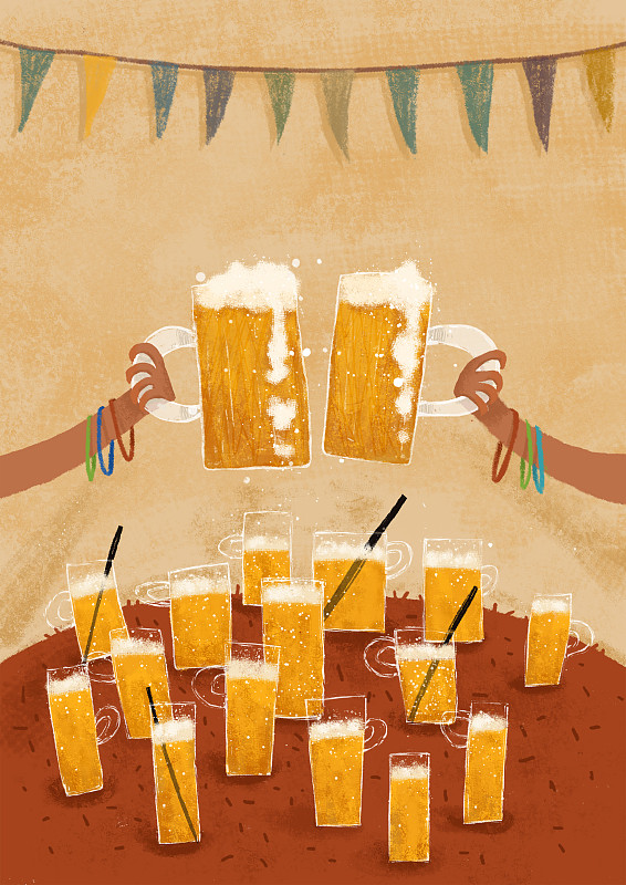 海报啤酒插图图片素材