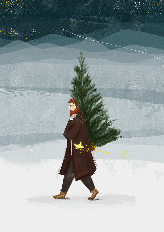 圣诞节带你的树和星星回家图片下载