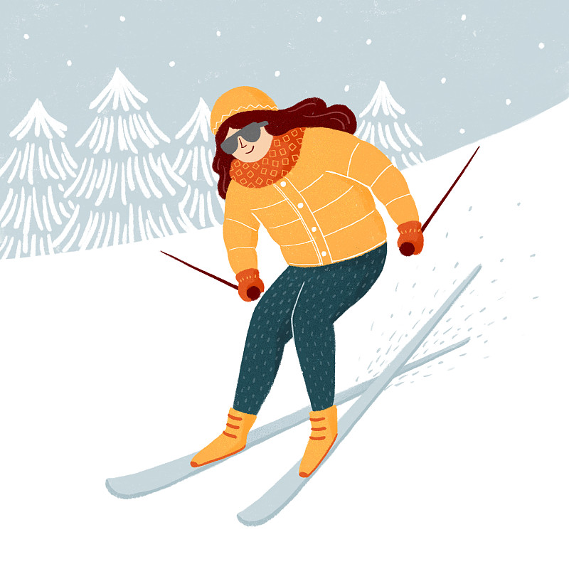 滑雪的女孩图片素材