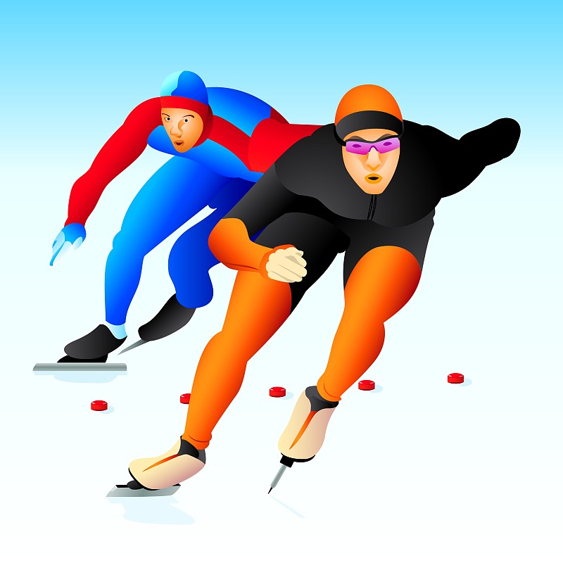 速度滑冰运动员图片素材