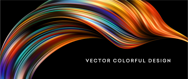 3d抽象彩色流体设计图片下载