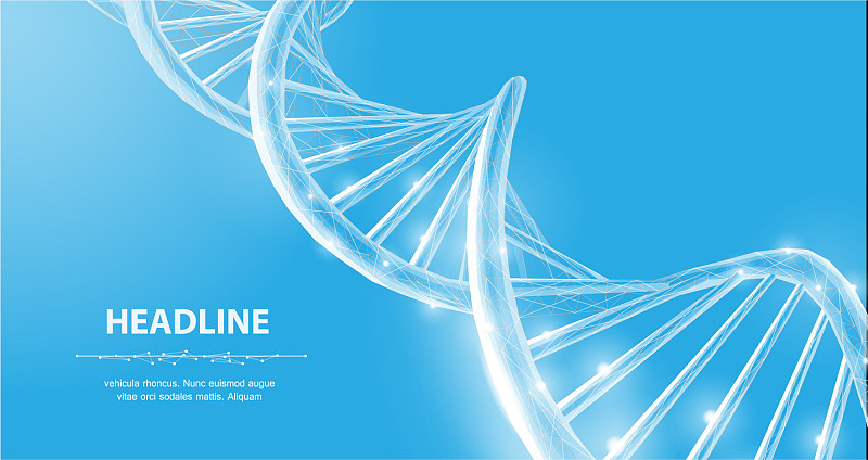 DNA抽象三维多边形线框DNA分子图片下载
