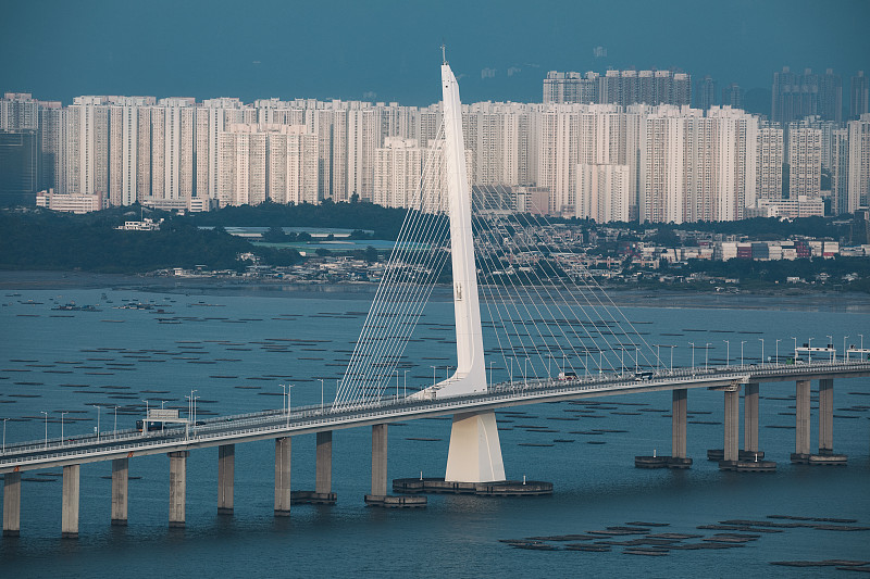 深圳湾大桥连接大海纽带图片素材
