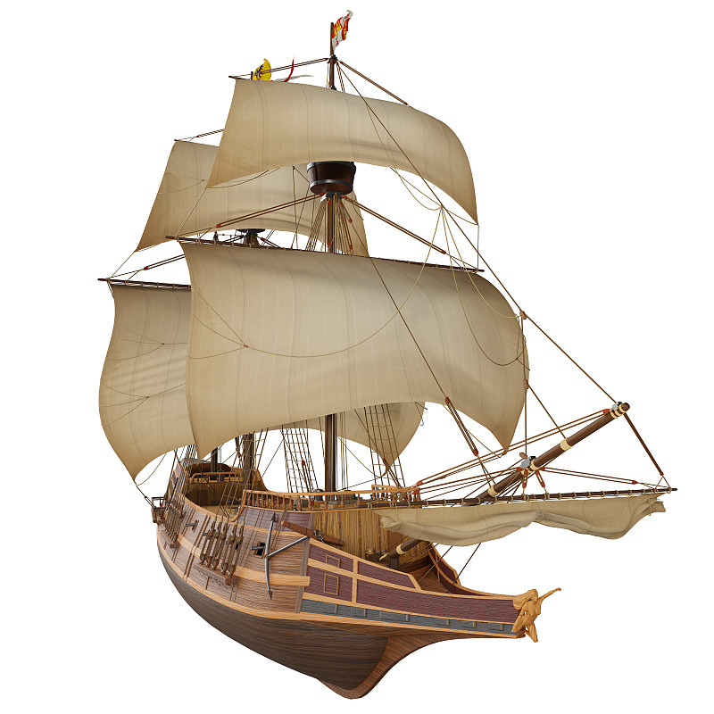 历史船的三维模型图片素材