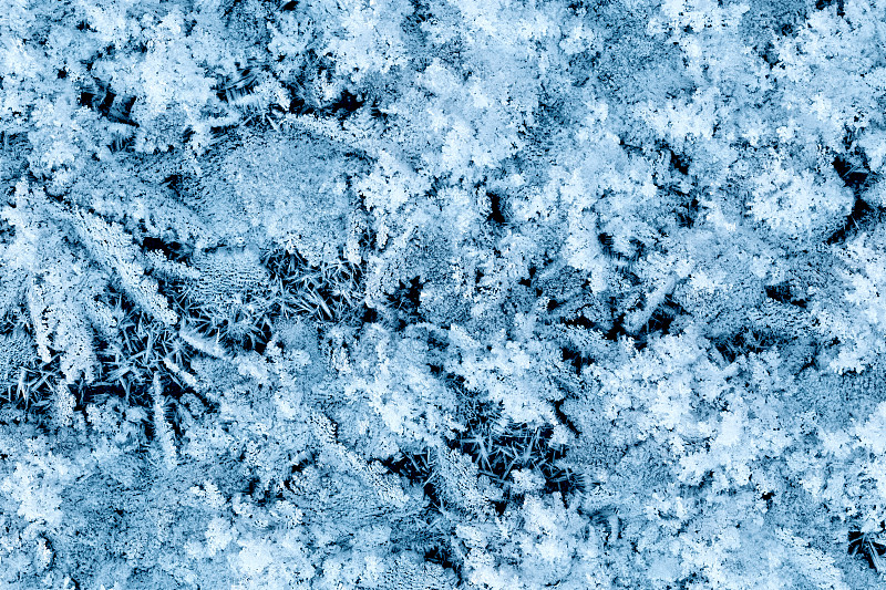 冰晶背景，经典蓝色冰冻纹理霜冻图案图片下载
