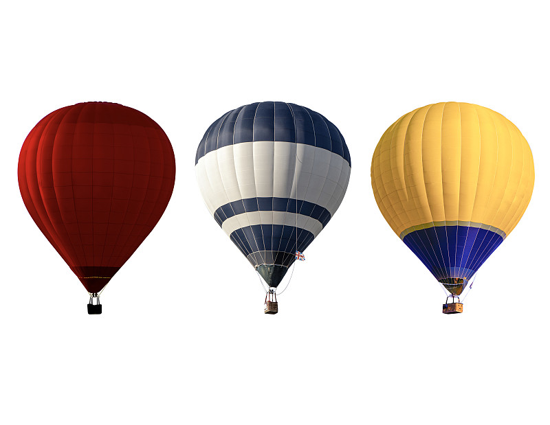 白色背景上的热气球组图片下载