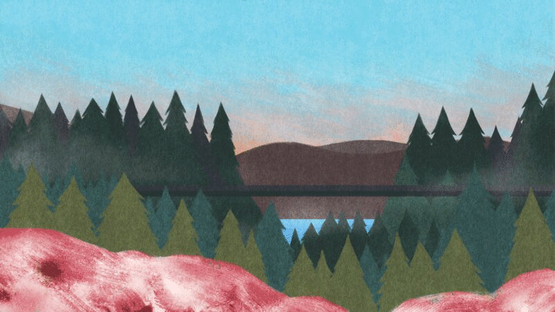 立冬列车行驶在森林湖泊山间图片下载