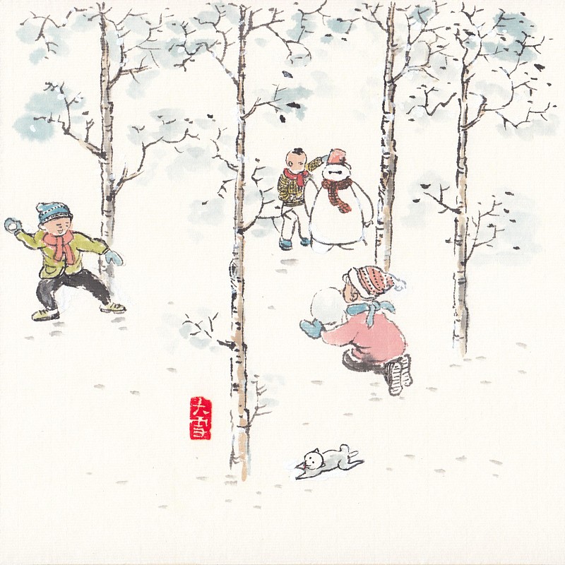 童年记忆插画二十四节气之大雪下载