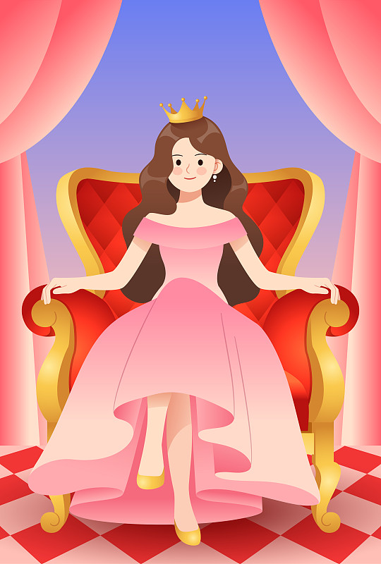 女王坐在王座上图片素材