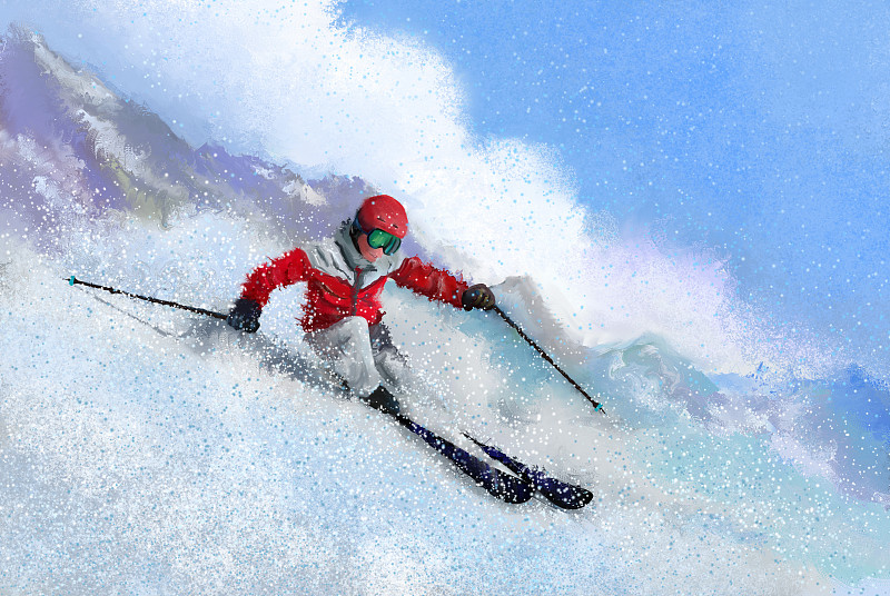 高山滑雪运动图片素材