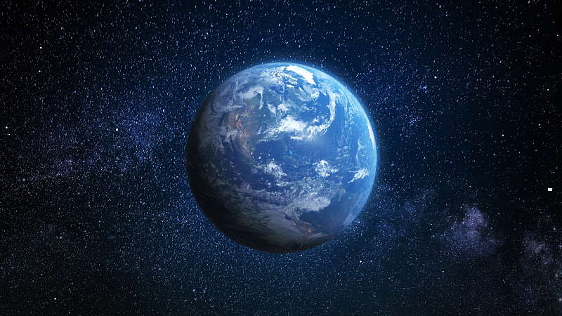 星空中蓝色的地球图片下载
