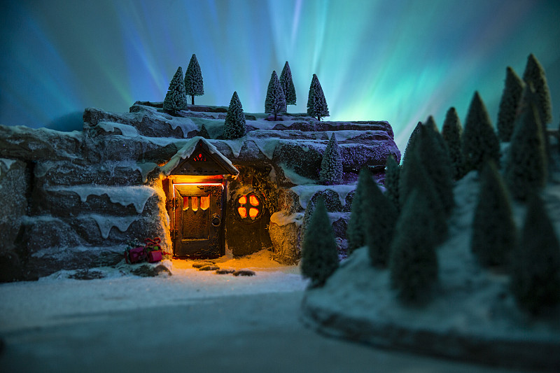 圣诞老人的家户外创意微景观静物图片下载