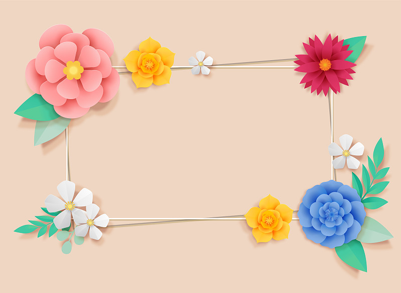 纸花，孤立的花卉设计元素插图006图片素材