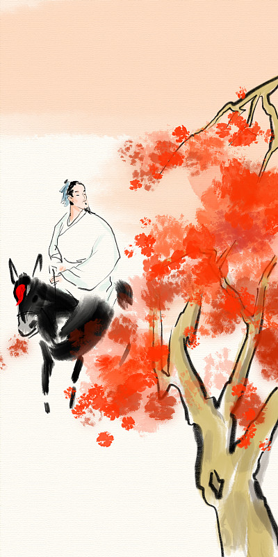 传统文化古典名著文学插图霜叶红于二月花图片素材