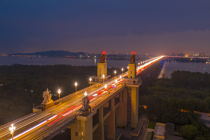 南京长江大桥夜景图片下载