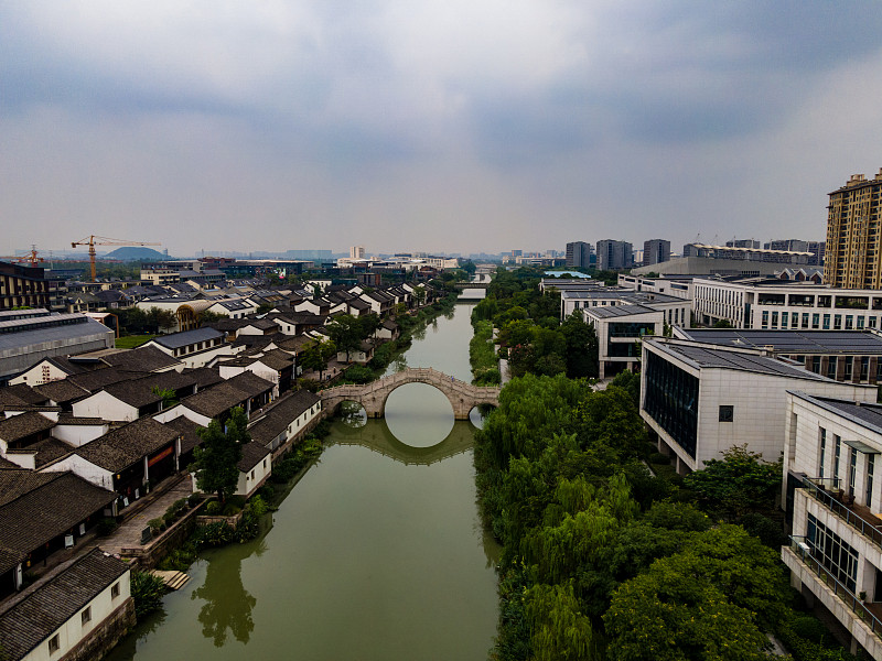 航拍杭州未来科技城梦想小镇图片素材