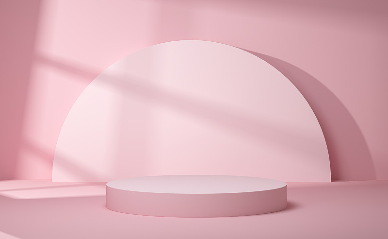 粉色三维产品展台背景图片下载