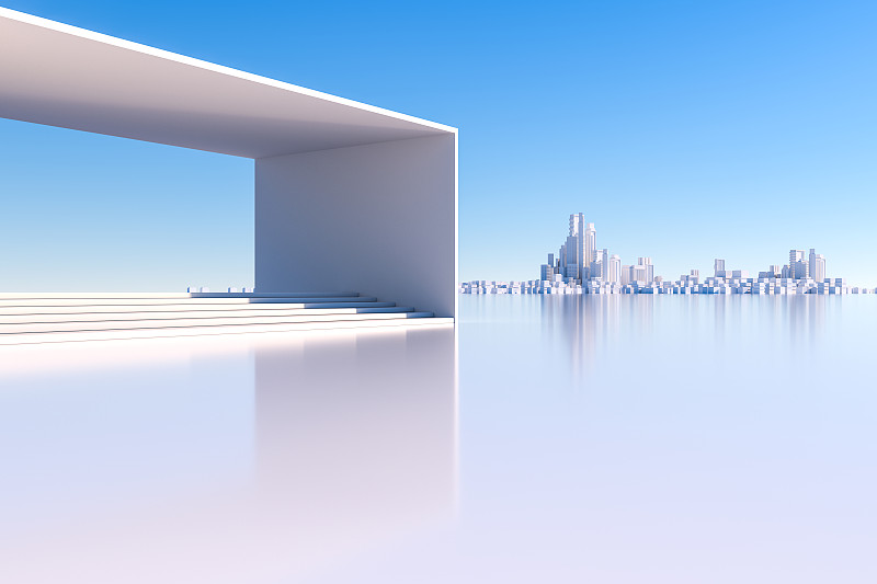 3D现代科技广场空间背景图片下载