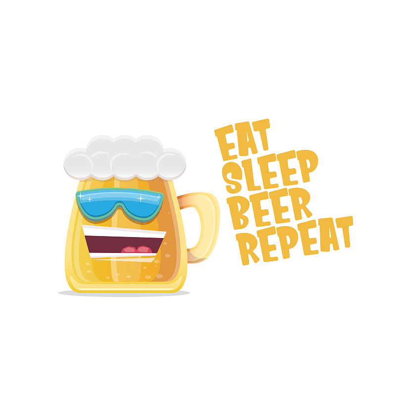 吃，睡，啤酒重复概念图片素材