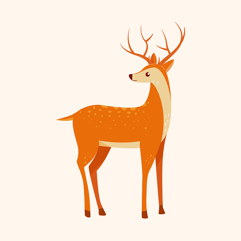 麋鹿自然风景保护动物插画秋分节气季节海报图片