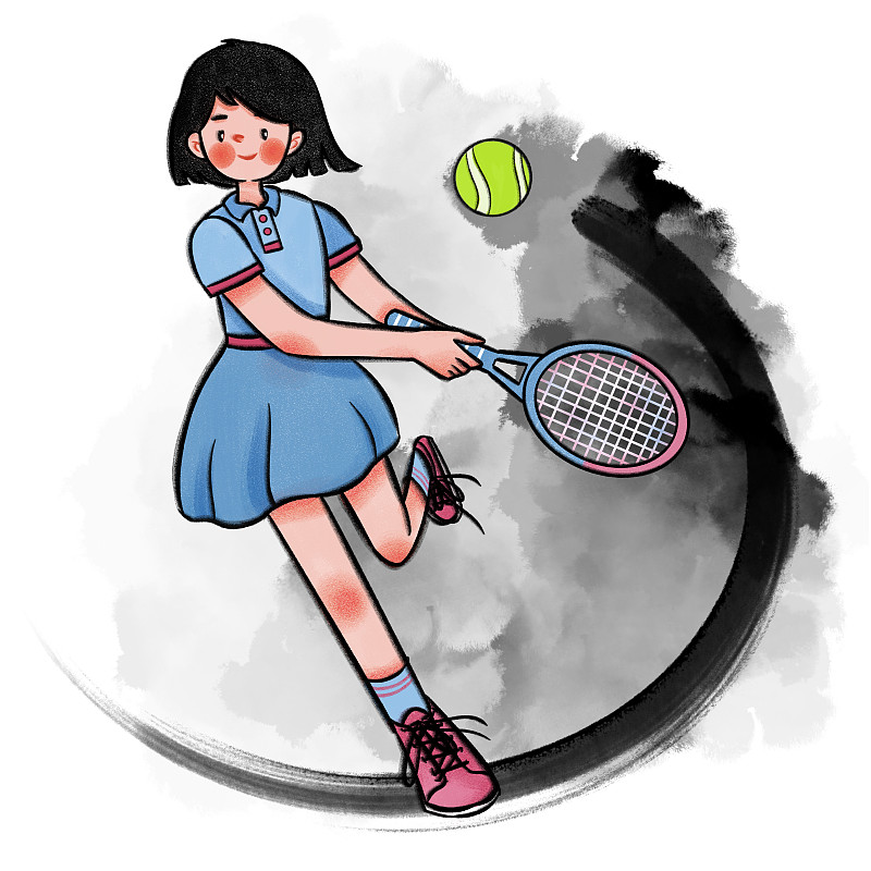 年轻的女性网球运动员图片素材